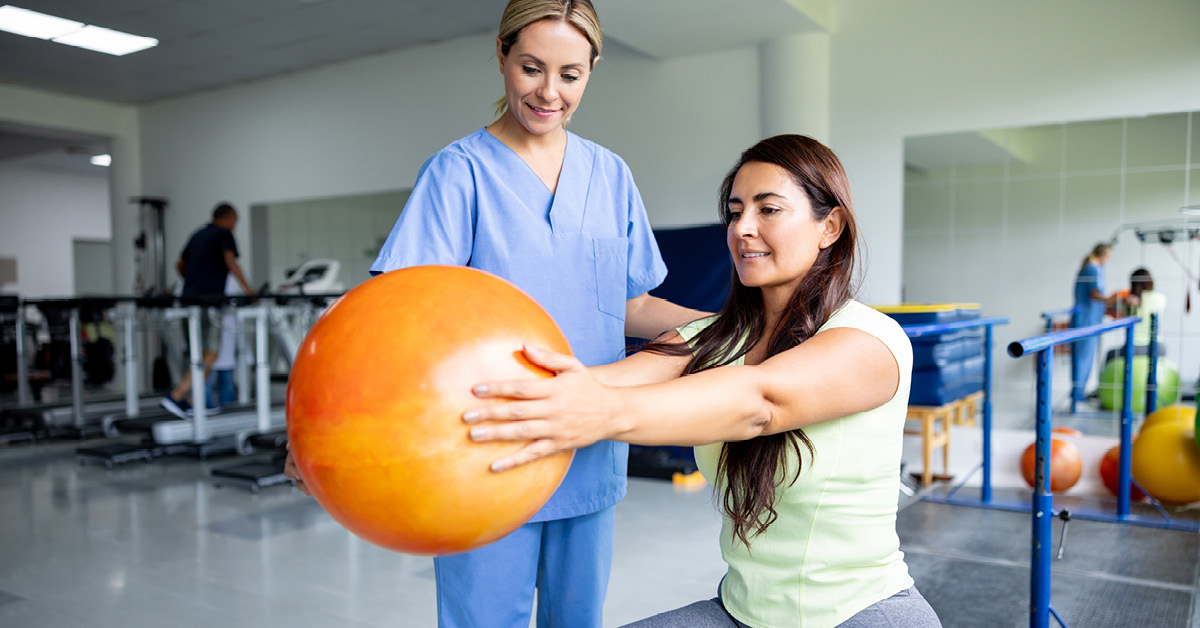 woman at physical therapy appointment